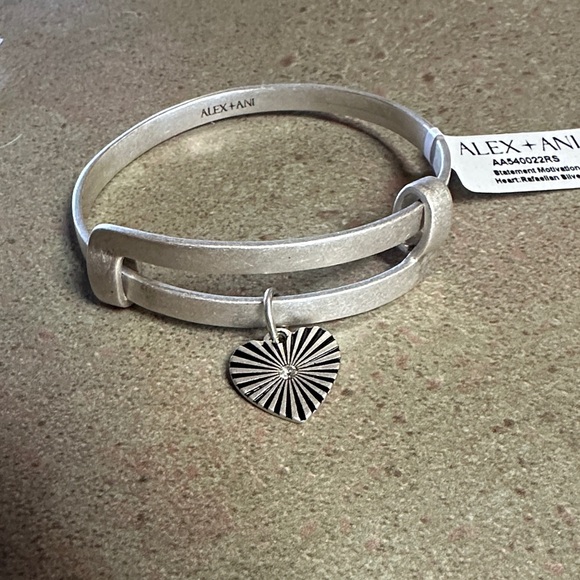 Alex and Ani Motivation Heart Charm Bangle Bracelet - Picture 6 of 7